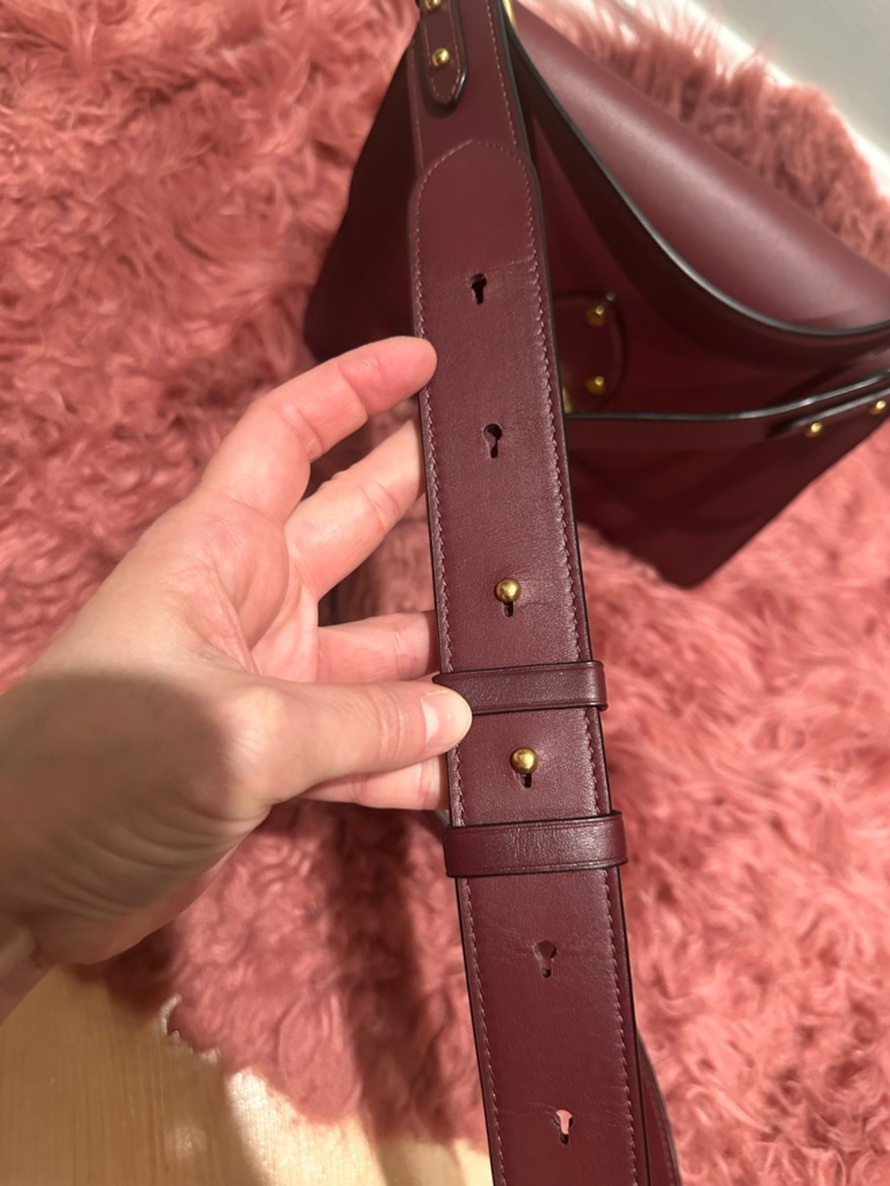 COACH Beat Bag Burgandy Wine Oxblood Leather Shoulder Crossbody Bag Purse Chain - Picture 5 of 17